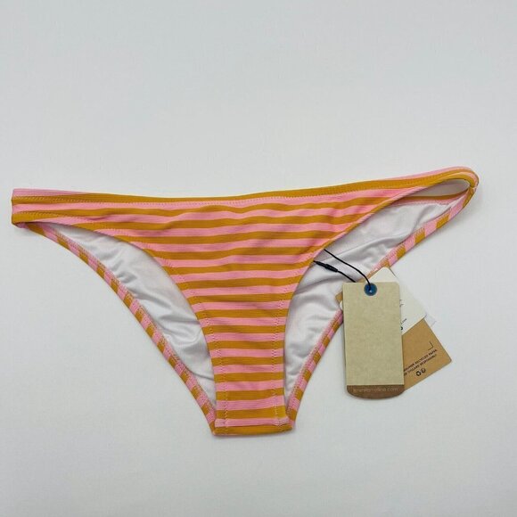 QUIKSILVER Womens Size Medium Classic Rib Cheeky Bikini Bottoms Orange $40 2165 - Picture 3 of 8